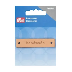 Prym Applikation Handmade Label Leder rechteckig natur 6x1,3cm