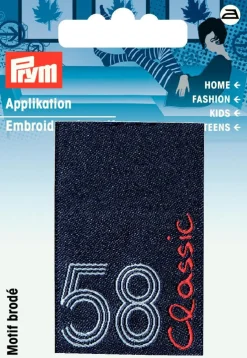 Prym Applikation Label Classic 58 blau