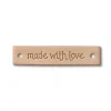 Prym Applikation made with love Label Leder rechteckig natur 6x1,3cm