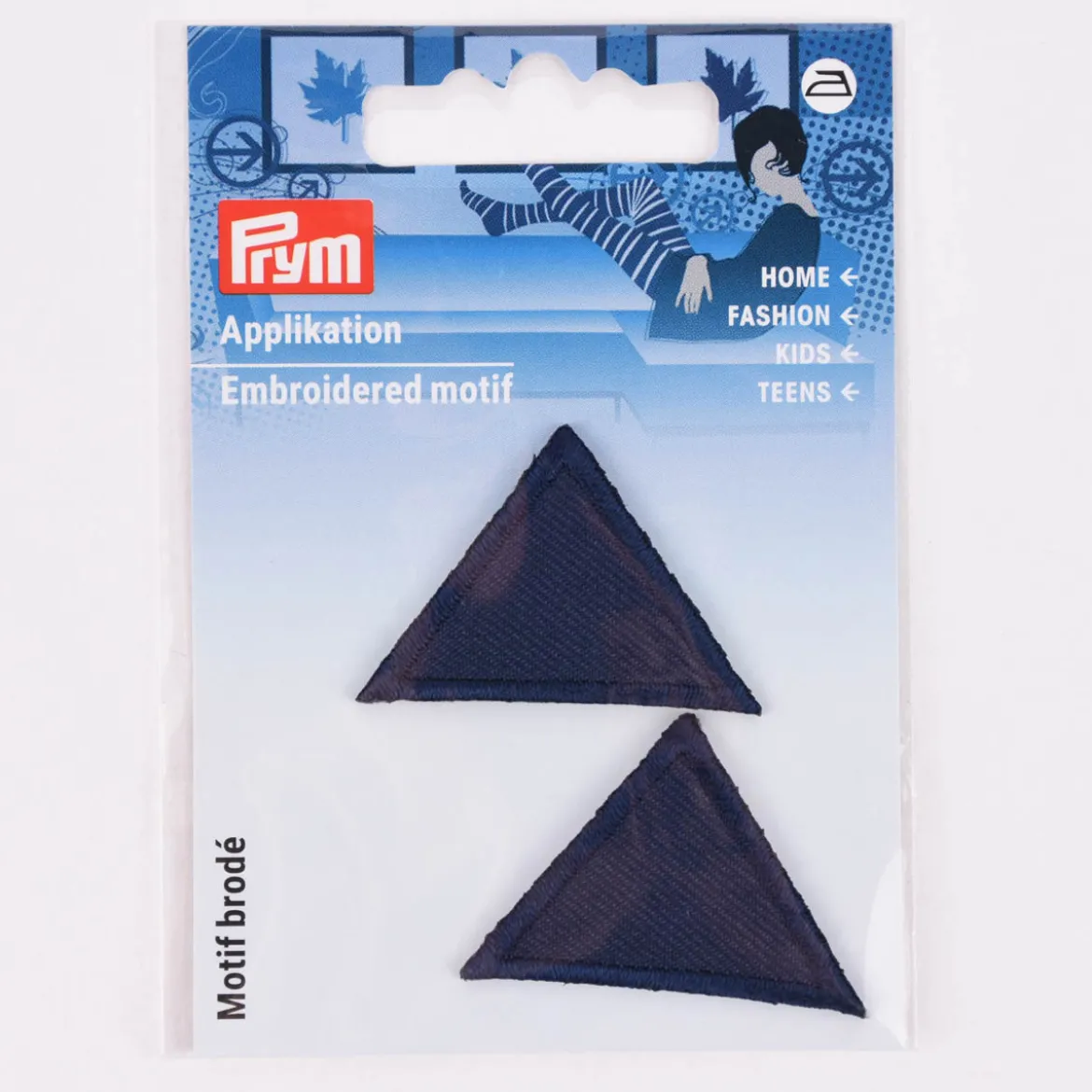 Prym Applikation Patch Dreiecke 2Stlk aufbügelbar dunkelblau 25x35mm