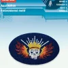 Prym Applikation Patch mit Totenkopf blau/bunt 7,5x4,5cm