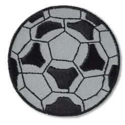 Prym Applikation Reflex selbstklebend aufbügelbar Fußball grau schwarz 6x6cm