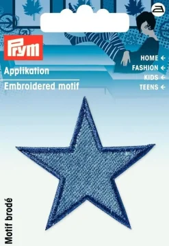 Prym Applikation Stern 2 Stück jeansblau 4,5x4,5cm