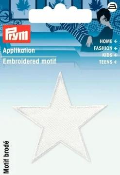 Prym Applikation Stern 2 Stück weiß 4,5x4,5cm