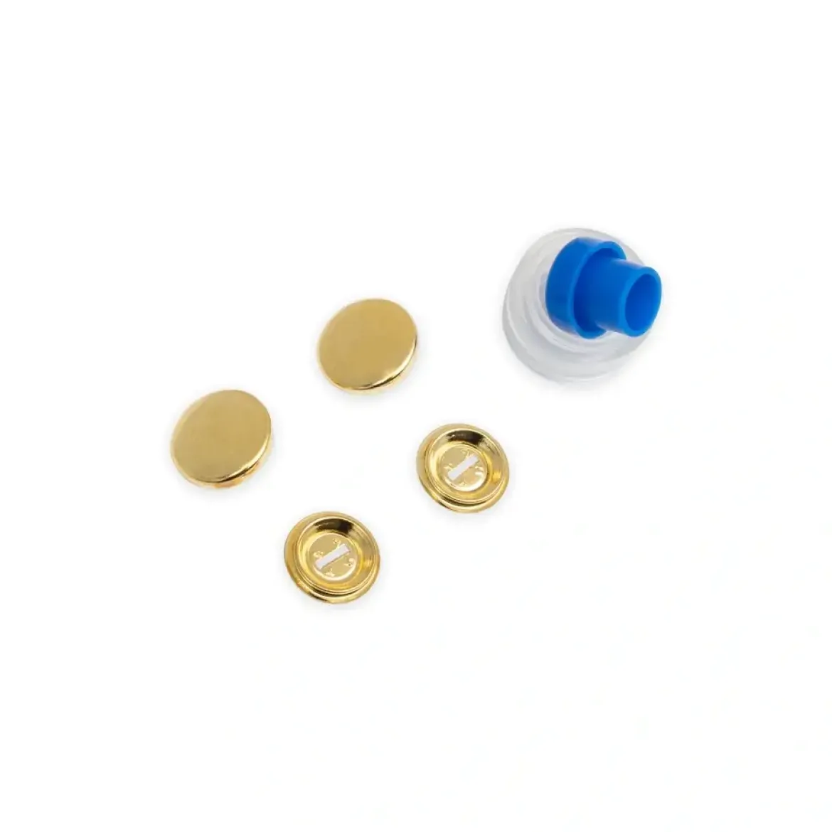 Prym Überziehbare Knöpfe mit Werkzeug Metall goldfarbig 5 Stück 19mm