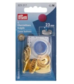Prym 4 beziehbare Knöpfe goldfarbig 36'' 23 mm