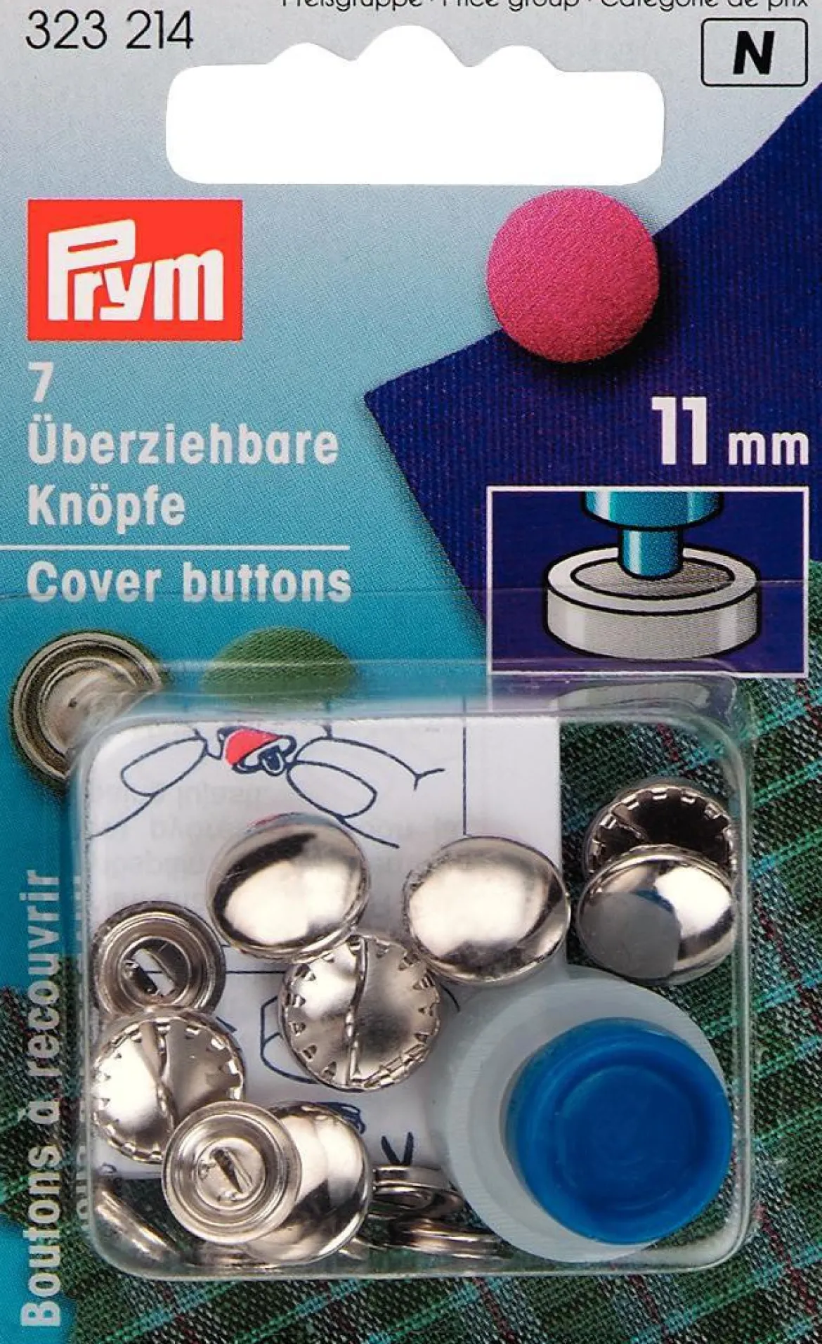 Prym 7 beziehbare Knöpfe 11mm