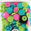 Prym Color Snaps Druckknöpfe Blume Ø13,6mm pink grün türkis 21 Stück