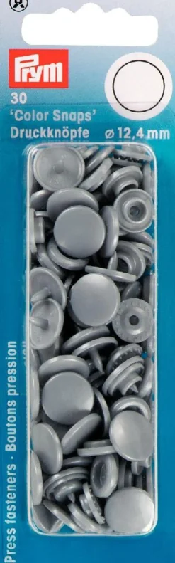 Prym Color Snaps Druckknöpfe Ø12,4mm silbergrau
