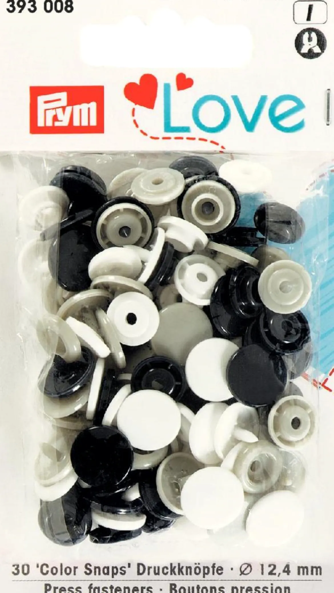 Prym Color Snaps Druckknöpfe Ø12,4mm schwarz grau weiß