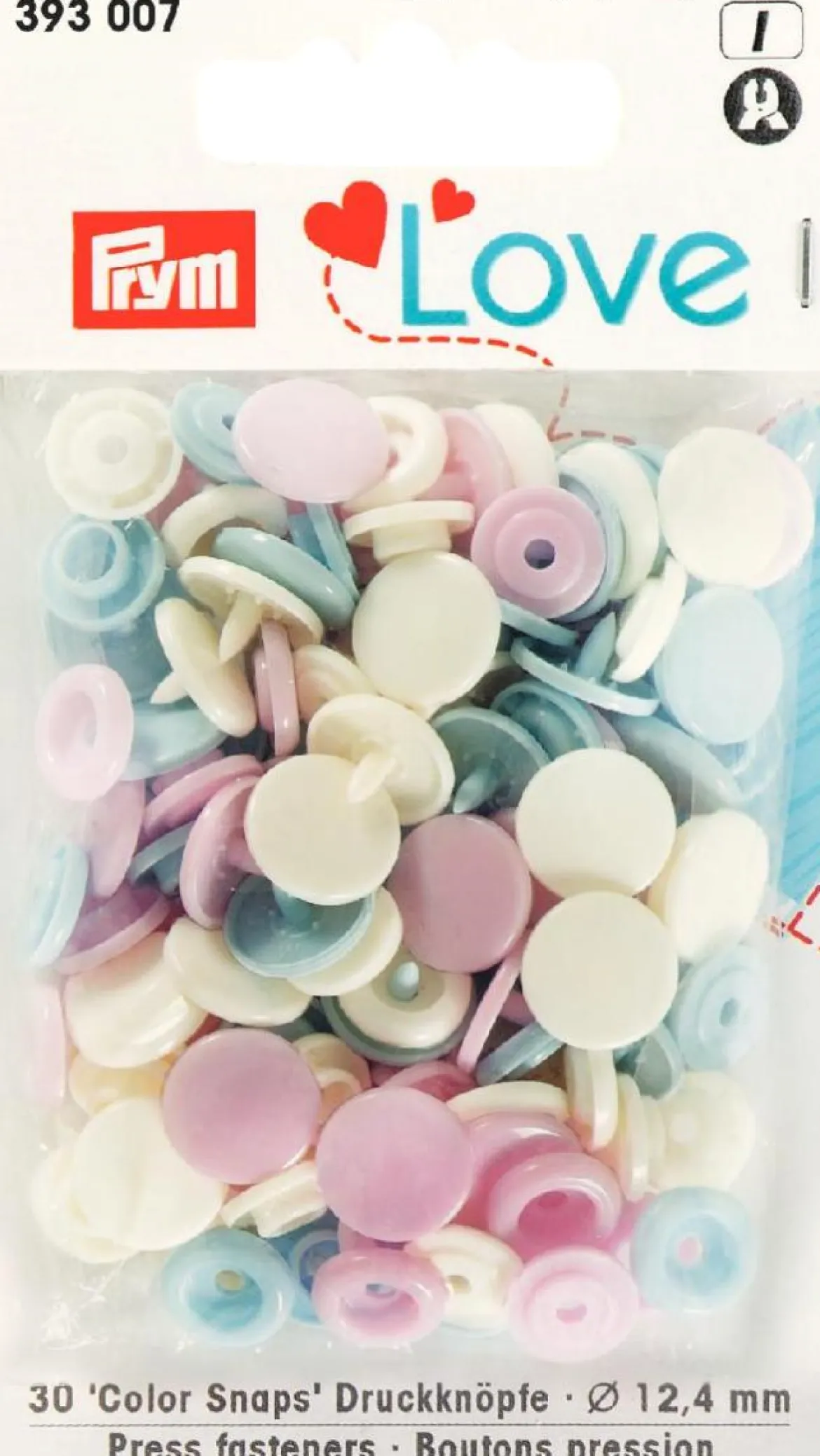 Prym Color Snaps Druckknöpfe Ø12,4mm creme hellblau rosa je 10 Stück