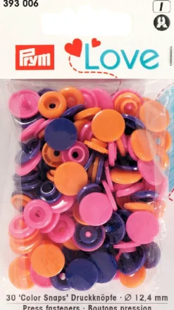 Prym Color Snaps Druckknöpfe Ø12,4mm pink lila orange je 10 Stück