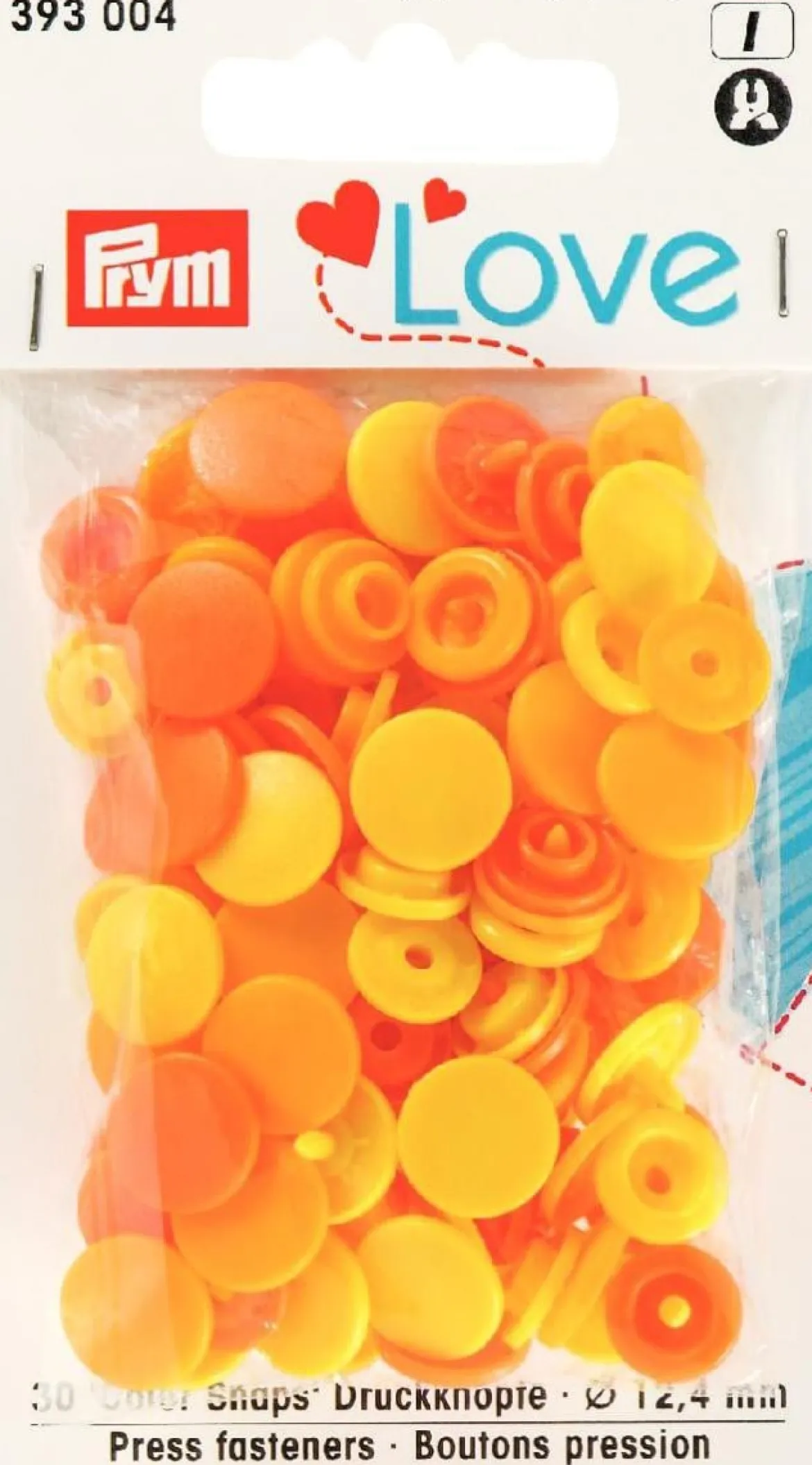 Prym Color Snaps Druckknöpfe Ø12,4mm gelb orange 30 Stück
