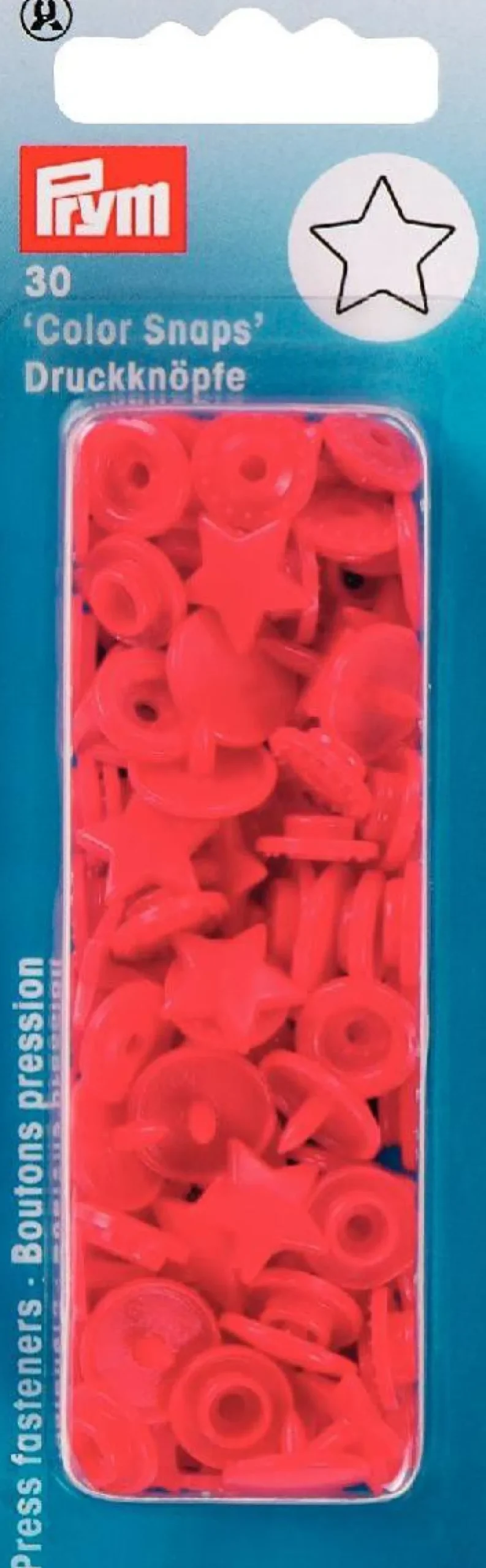 Prym Color Snaps Druckknöpfe Stern 12mm rot