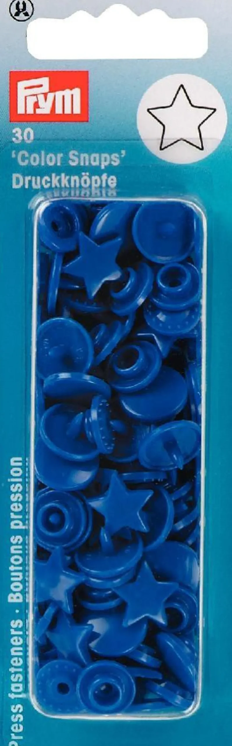 Prym Color Snaps Druckknöpfe Stern 12mm königsblau
