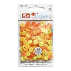 Prym Color Snaps Mini Druckknöpfe Annähoptik Kunststoff 9mm 36 Stück gelbtöne