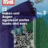 Prym 12 Federhaken und Augen MS2 silberfarbig