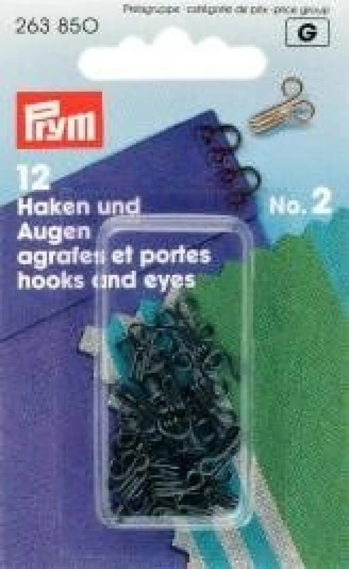 Prym 12 Federhaken und Augen MS2 schwarz