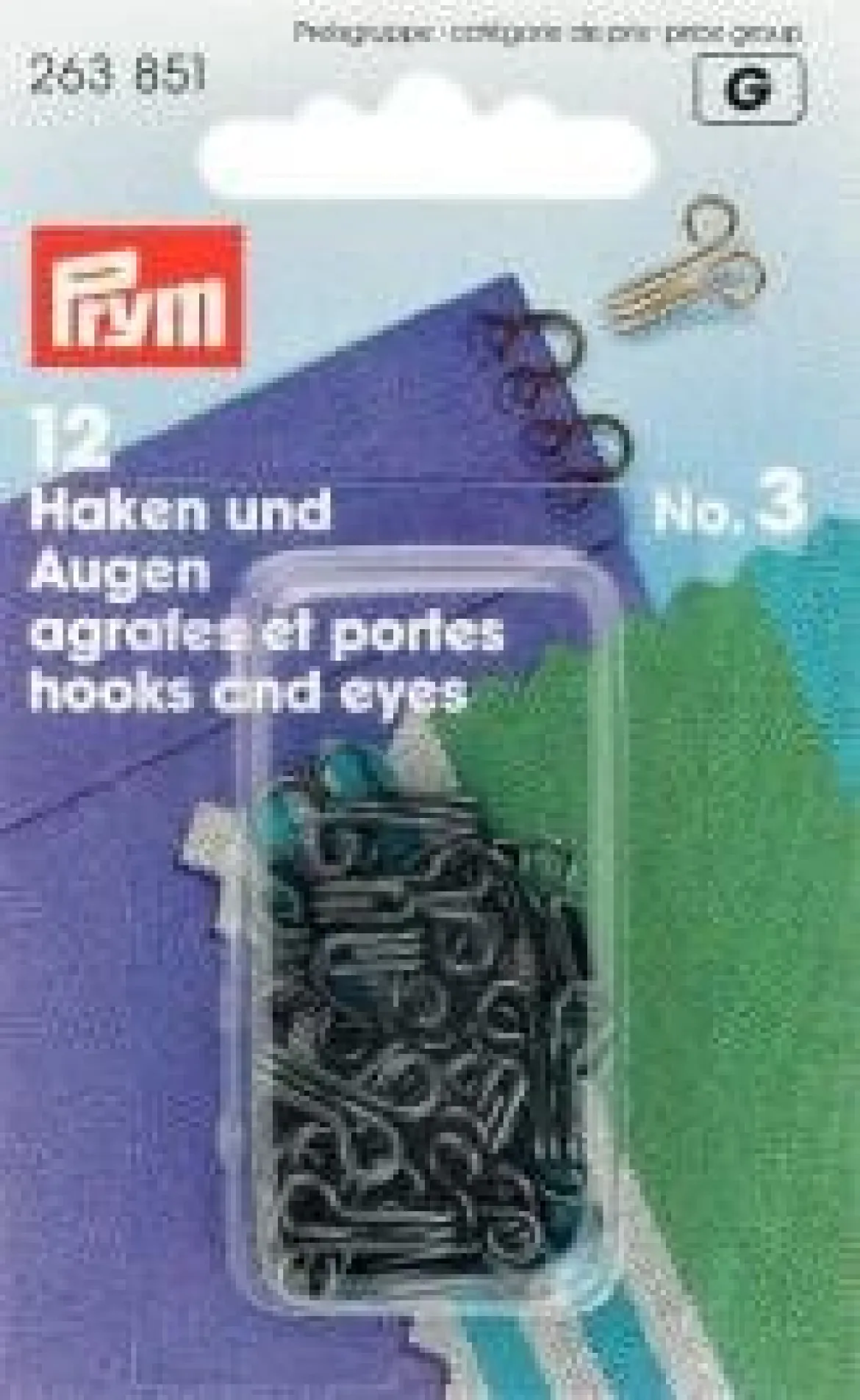 Prym 12 Federhaken und Augen MS3 schwarz