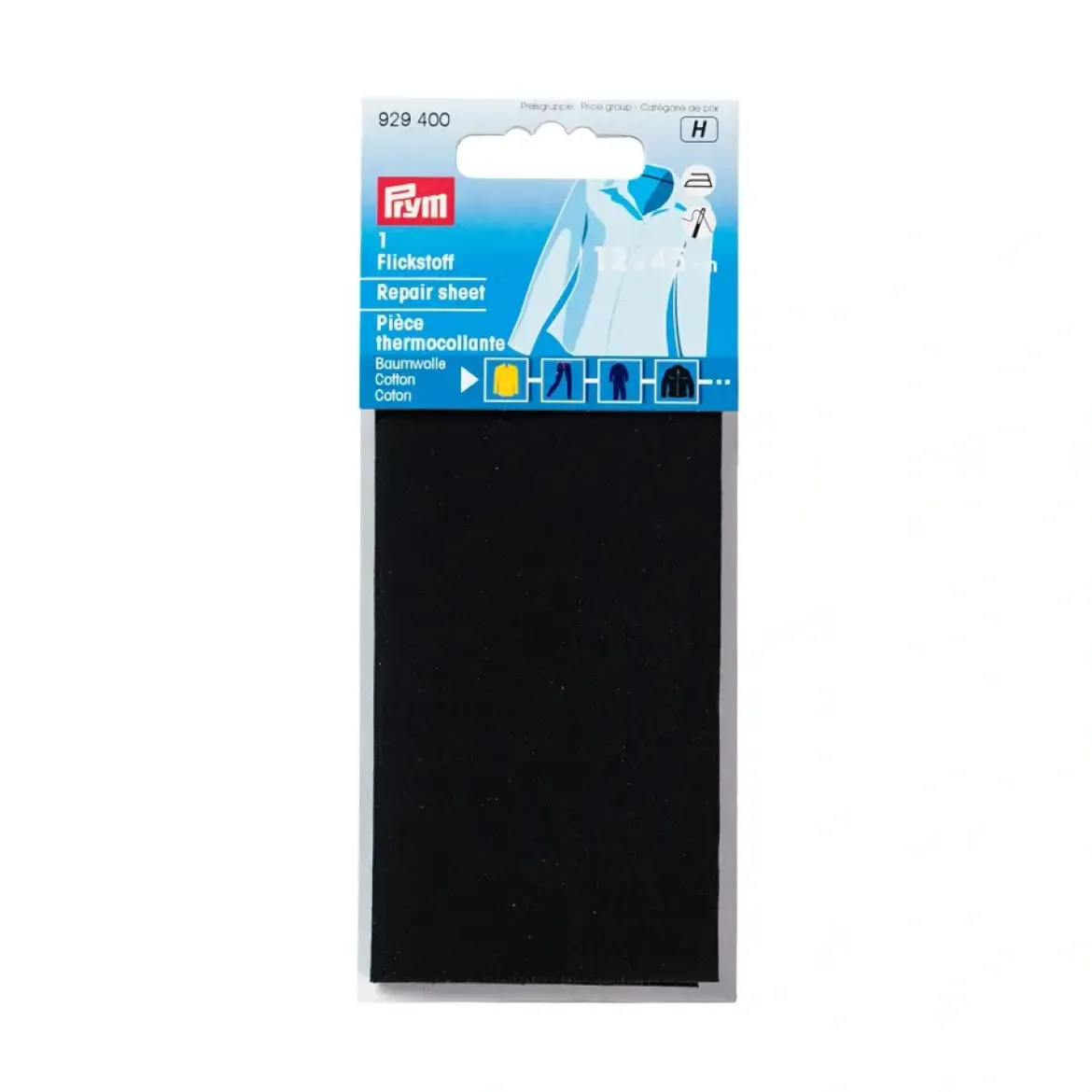 Prym Flickstoff CO (zum Aufbügeln) 12x45 cm schwarz