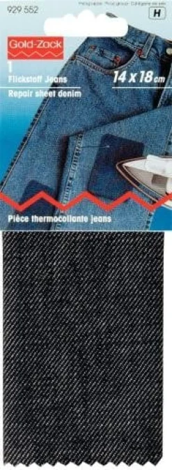 Prym Flickstoff Jeans (zum Aufbügeln) 14x18 cm schwarz