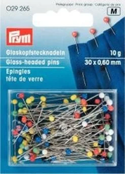 Prym Glaskopfnadeln ST 9 silberfarbig bunt 0,60 x 30 mm