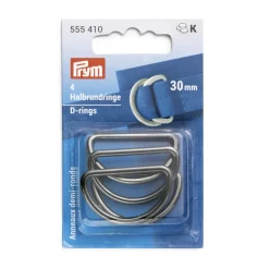 Prym Halbrundringe D-Ringe 30mm gunmetal 4 Stück