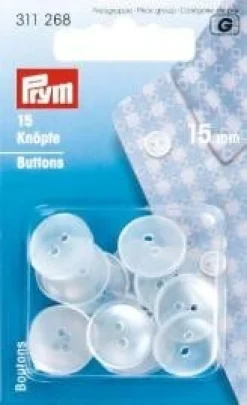 Prym 15 Hemden Kittel Knöpfe perlmutt 15mm