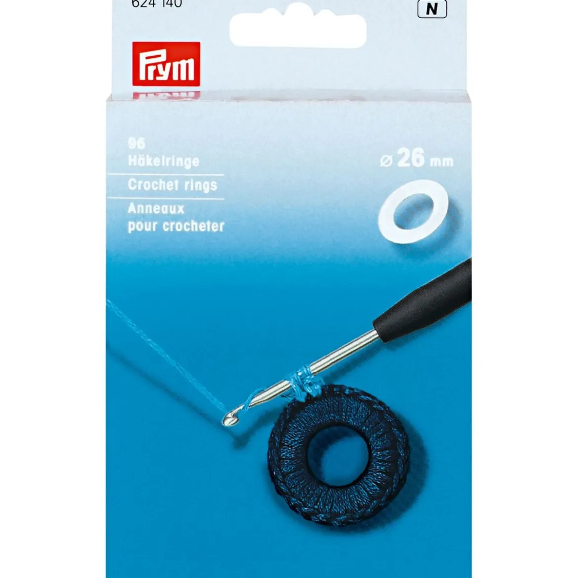 Prym Häkelringe flach Kunststoff 26mm weiß