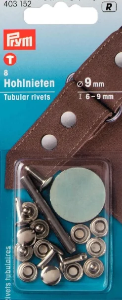 Prym Hohlnieten Ø9mm silberfarbig 8 Stück