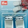 Prym 2 Hosenträger Clips Verschuß silberfarbig 30mm