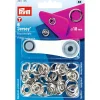 Prym Jersey Druckknöpfe Ring offen Messing Ø18mm silberfarbig 6 Stück