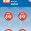Prym Kinder Knopf Knöpfe Auto rot weiß 13mm 4 Stück