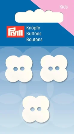 Prym Kinder Knopf Knöpfe Blume Perlmutt weiß 13mm 3 Stück