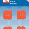 Prym Kinder Knopf Knöpfe Blume Perlmutt 15mm 4 Stück rot