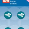 Prym Kinder Knopf Knöpfe Flugzeug türkis weiß 13mm 4 Stück