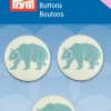 Prym Kinder Knopf Knöpfe Öse Eisbär weiß türkis 20mm 3 Stück