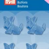 Prym Kinder Knopf Knöpfe Öse Hund blau 18mm 4 Stück