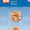Prym Kinder Knopf Knöpfe Teddy Holz braun 18mm 2 Stück