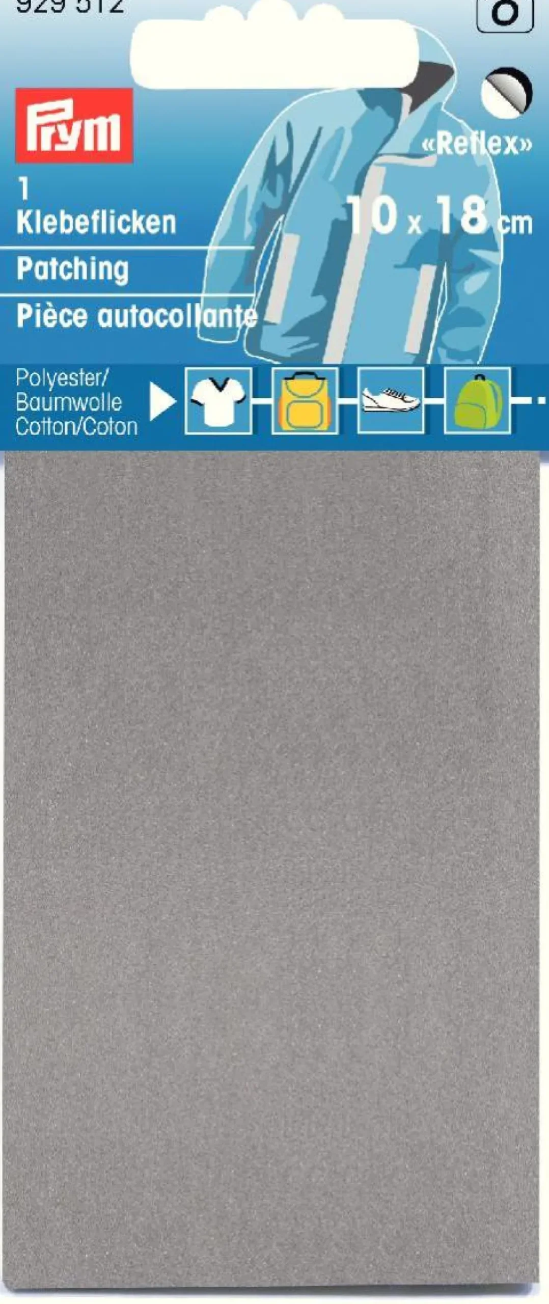Prym Klebeflicken selbstklebend reflektierend silberfarbig 10x18 cm