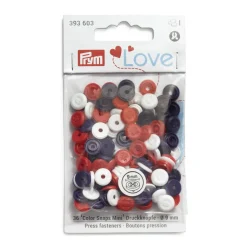 Prym Love Color Snaps Mini Druckknöpfe Kunststoff 9mm 36 Stück maritim blau weiß rot