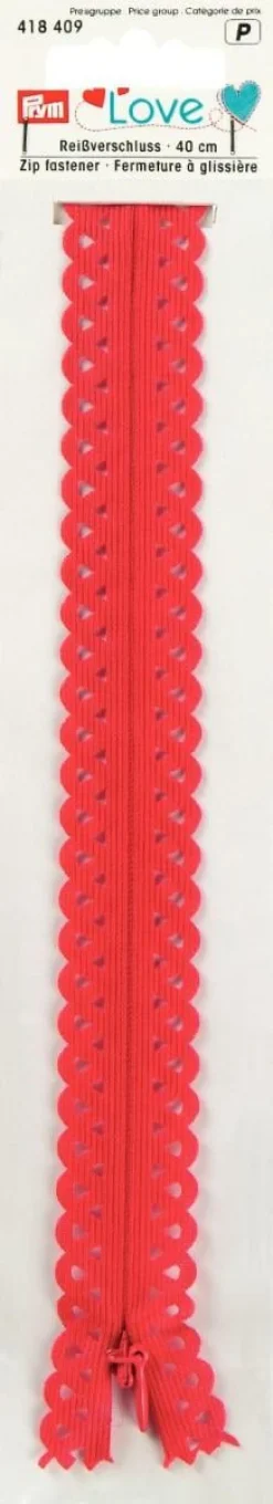 Prym LOVE Reißverschluss Deko rot Länge: 40cm