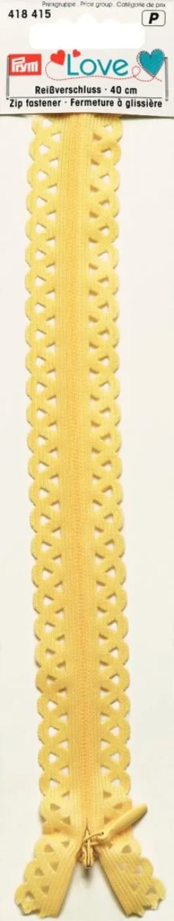 Prym LOVE Reißverschluss Deko hellgelb Länge: 40cm
