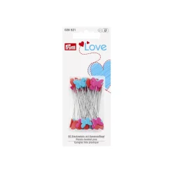 Prym Love Stecknadeln mit Kunststoffkopf Herzen und Schmetterlinge 50 Stück