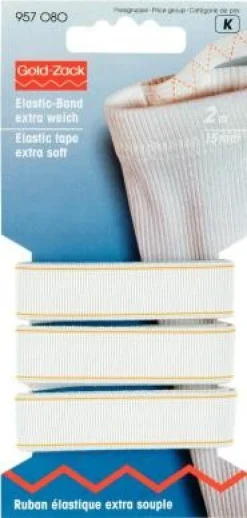 Prym 2m Elastic Band Gummiband extra weich 15mm weiß
