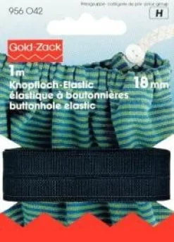 Prym 1m Knopfloch Elastic glattes Band Gummiband 18 mm schwarz