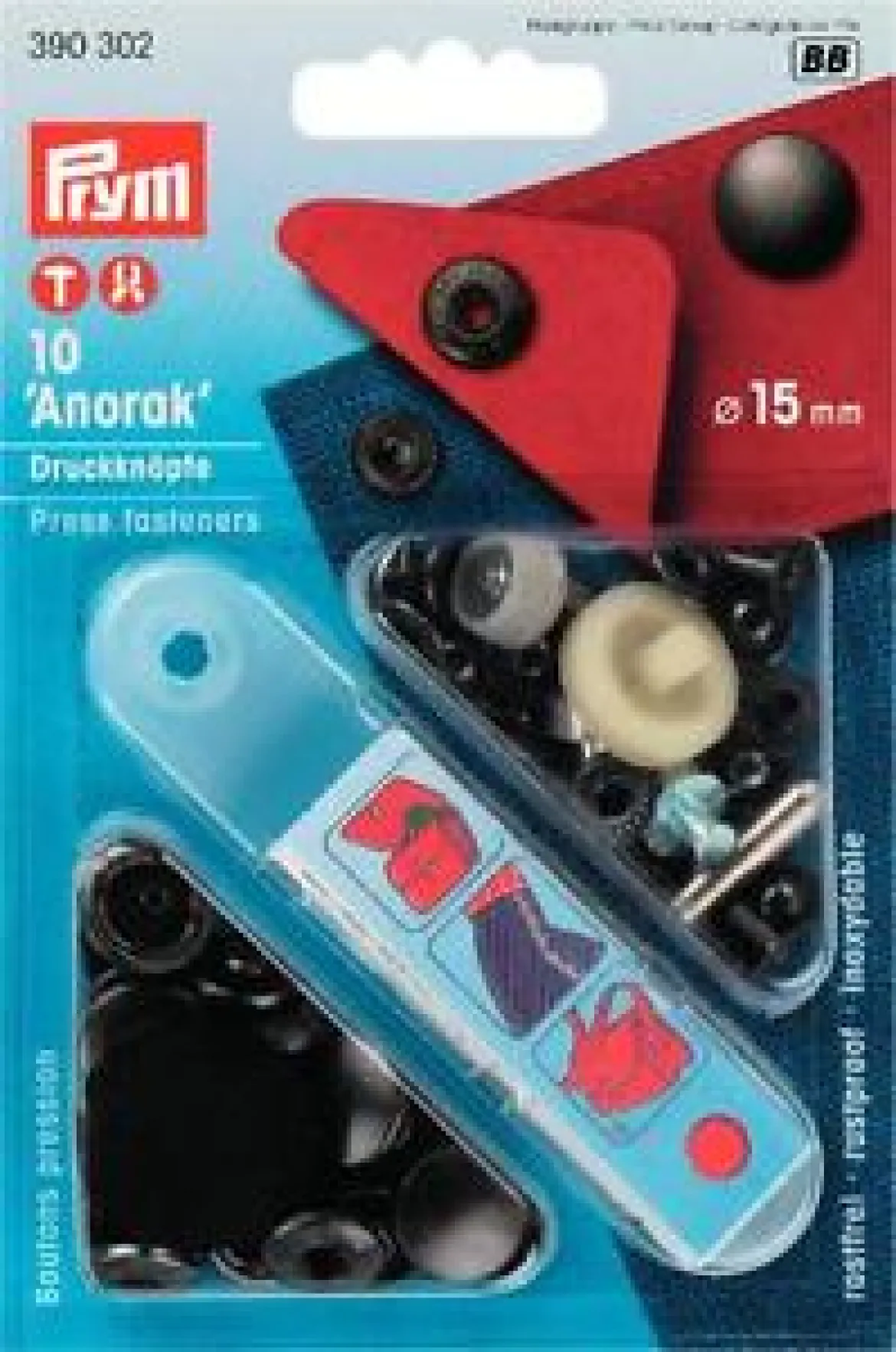 Prym NF-Druckknopf ANORAK MS schwarz 15 mm