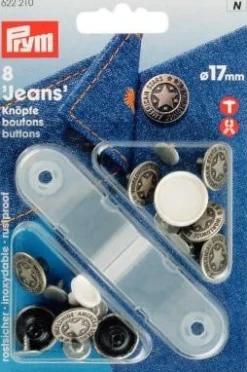 Prym NF-Jeans-Knöpfe MS altsilber American Star 17 mm