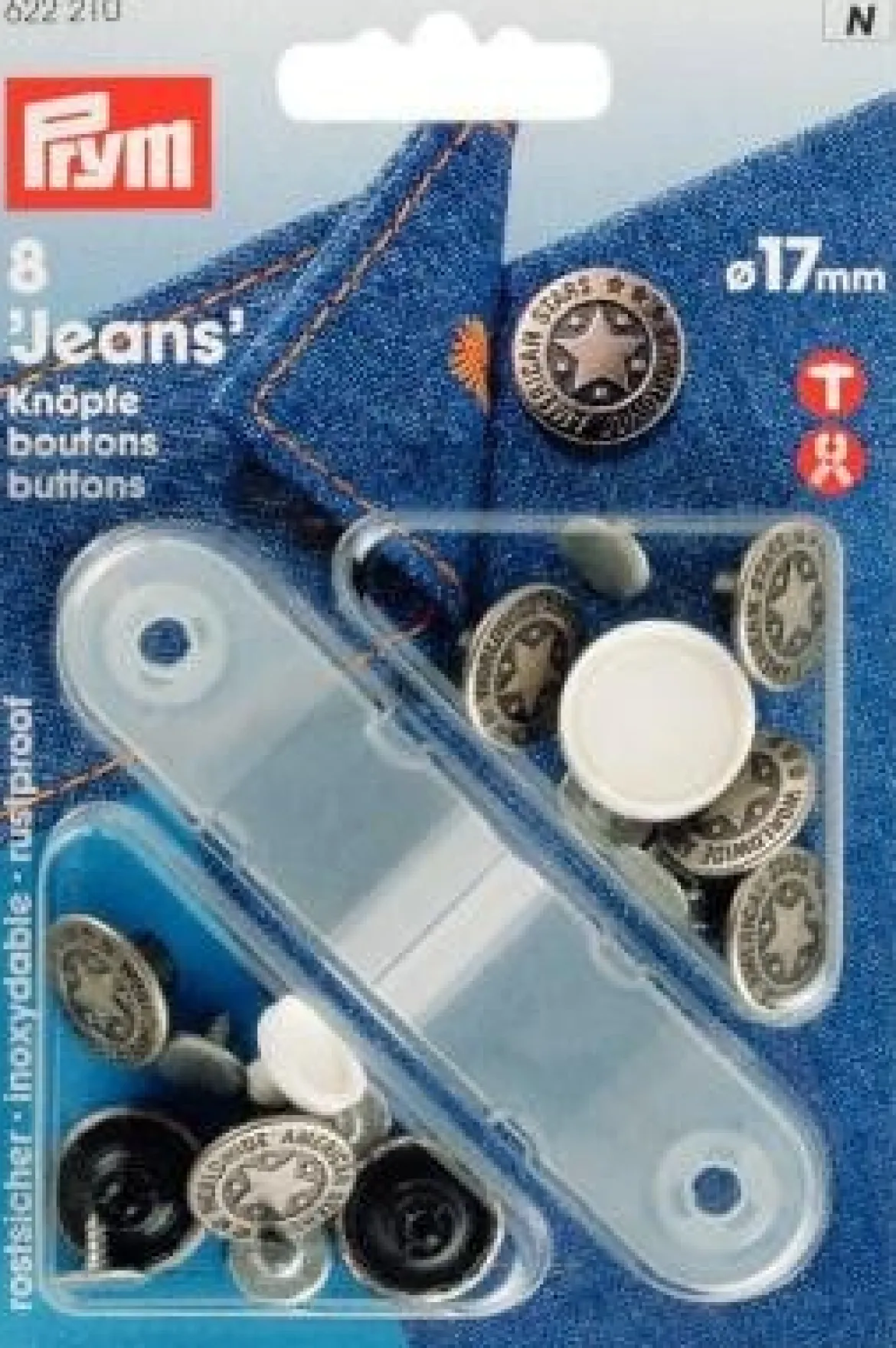Prym NF-Jeans-Knöpfe MS altsilber American Star 17 mm