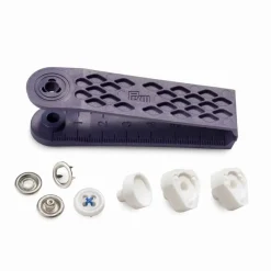 Prym Nähfrei Druckknopf Jersey Annähoptik weiß Fadenfarbe blau 7 Stück 12mm
